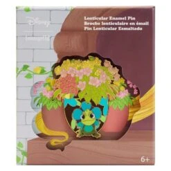 LOUNGEFLY Tangled Pascal Flowers Lenticular Enamel Pin
