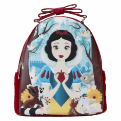LOUNGEFLY Snow White Classic Apple Quilted Velvet Mini Backpack