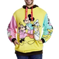 LOUNGEFLY D100 Mickey & Friends Classic Color Block Unisex Hoodie