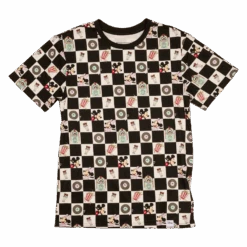 LOUNGEFLY Mickey & Minnie Date Night Diner Checkered Unisex Tee