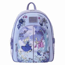 LOUNGEFLY Sleeping Beauty 65th Anniversary Floral Scene Mini Backpack