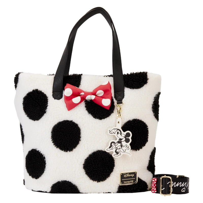 LOUNGEFLY Minnie Mouse Rocks The Dots Classic Sherpa Tote Bag 1 LOUNGEFLY Minnie Mouse Rocks The Dots Classic Sherpa Tote Bag