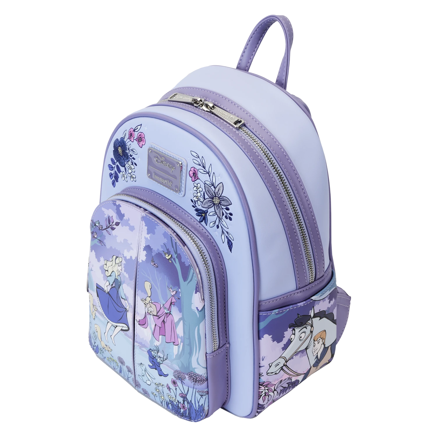 LOUNGEFLY Sleeping Beauty 65th Anniversary Floral Scene Mini Backpack 5 LOUNGEFLY Sleeping Beauty 65th Anniversary Floral Scene Mini Backpack - Image 5