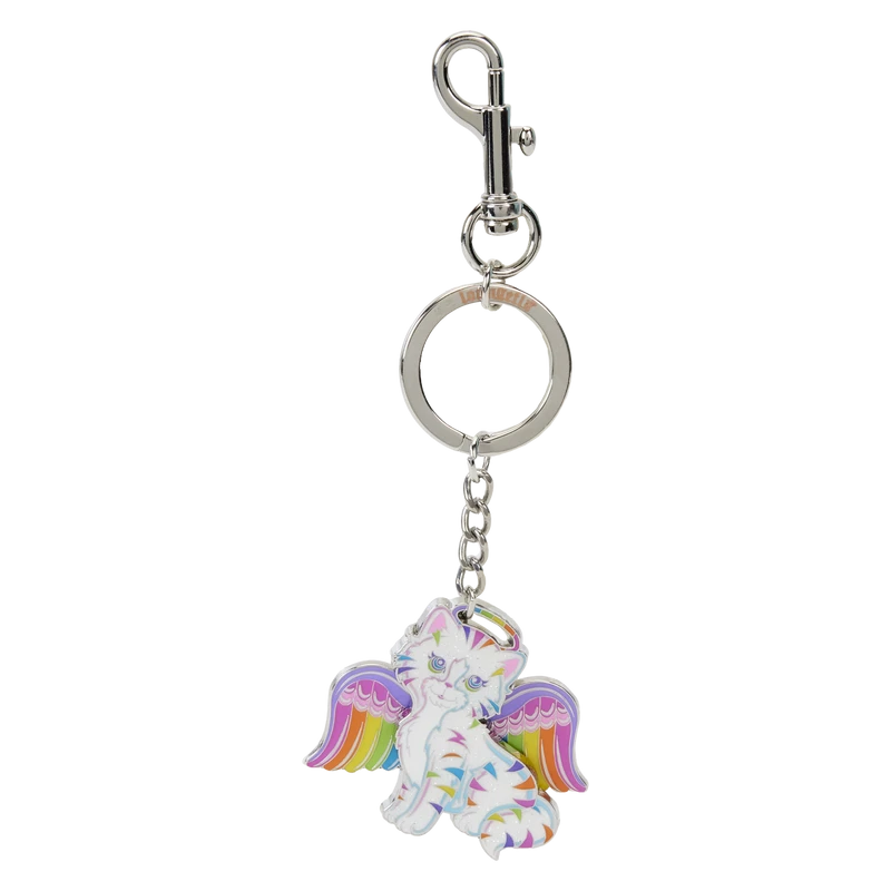LOUNGEFLY Lisa Frank Holographic Glitter Angel Kitty Moving Keychain 1 LOUNGEFLY Lisa Frank Holographic Glitter Angel Kitty Moving Keychain